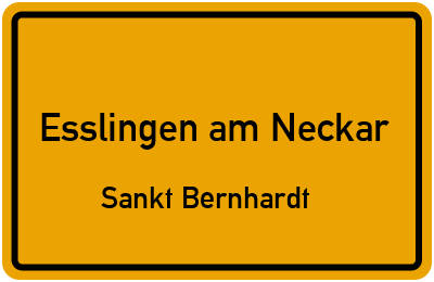Straßenverzeichnis Esslingen am Neckar Sankt Bernhardt