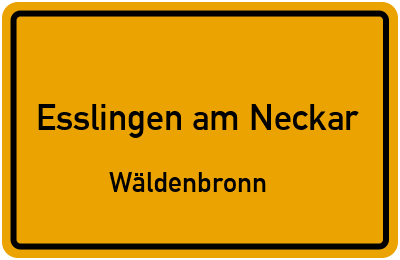 Straßenverzeichnis Esslingen am Neckar Wäldenbronn