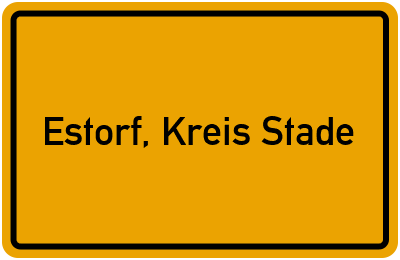 Ortsschild von Gemeinde Estorf, Kreis Stade in Niedersachsen