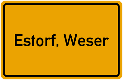 Ortsschild von Gemeinde Estorf, Weser in Niedersachsen