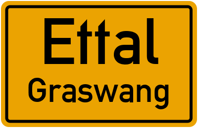 Ortsschild Ettal Graswang