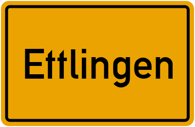 Ortsschild von Stadt Ettlingen in Baden-Württemberg