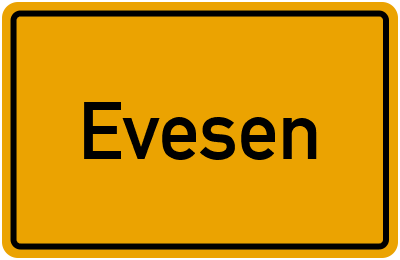 Ortsschild von Evesen in Niedersachsen