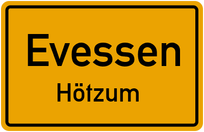 Straßenverzeichnis Evessen Hötzum