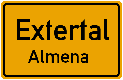 Ortsschild Extertal Almena