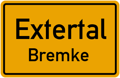 Ortsschild Extertal Bremke