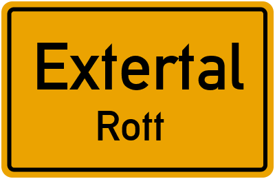 Ortsschild Extertal Rott