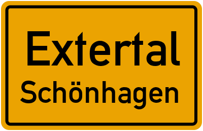 Ortsschild Extertal Schönhagen