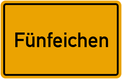 Ortsschild von Fünfeichen in Brandenburg