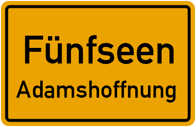 Straßenverzeichnis Fünfseen Adamshoffnung