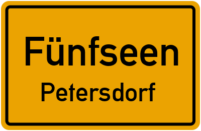 Straßenverzeichnis Fünfseen Petersdorf
