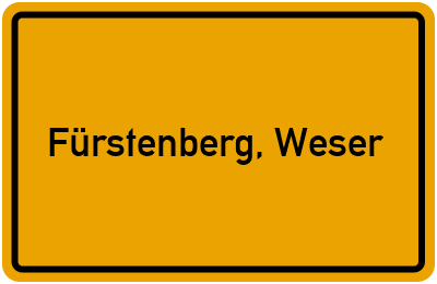 Ortsschild von Gemeinde Fürstenberg, Weser in Niedersachsen