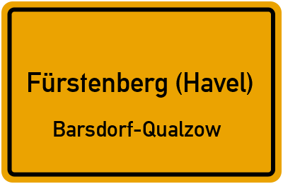 Straßenverzeichnis Fürstenberg (Havel) Barsdorf-Qualzow
