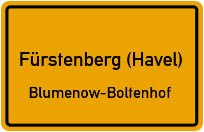 Straßenverzeichnis Fürstenberg (Havel) Blumenow-Boltenhof