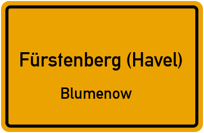 Straßenverzeichnis Fürstenberg (Havel) Blumenow