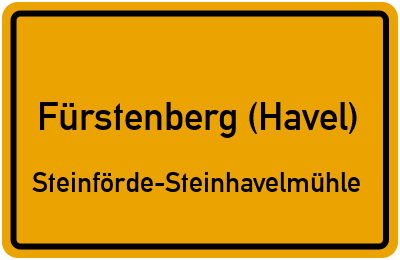 Straßenverzeichnis Fürstenberg (Havel) Steinförde-Steinhavelmühle