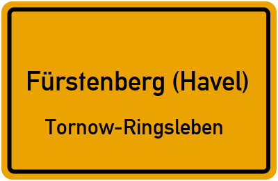Straßenverzeichnis Fürstenberg (Havel) Tornow-Ringsleben