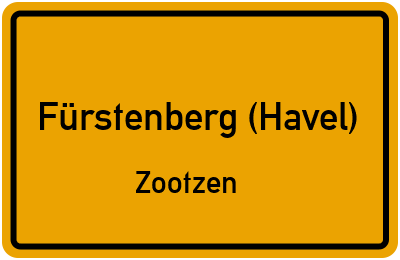Straßenverzeichnis Fürstenberg (Havel) Zootzen