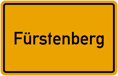 Ortsschild von Fürstenberg in Niedersachsen