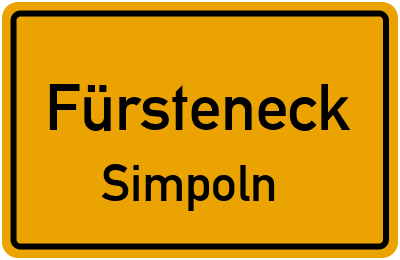 Ortsschild Fürsteneck Simpoln