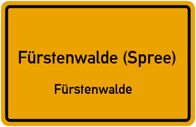 Straßenverzeichnis Fürstenwalde (Spree) Fürstenwalde