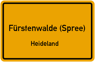 Straßenverzeichnis Fürstenwalde (Spree) Heideland