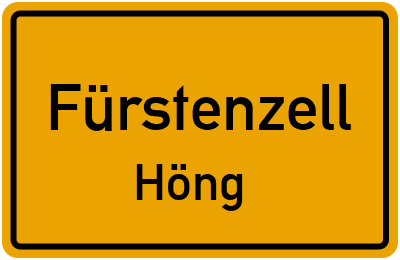 Ortsschild Fürstenzell Höng