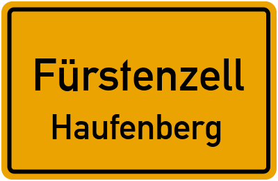 Ortsschild Fürstenzell Haufenberg