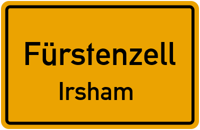 Ortsschild Fürstenzell Irsham