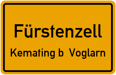 Straßenverzeichnis Fürstenzell Kemating b. Voglarn