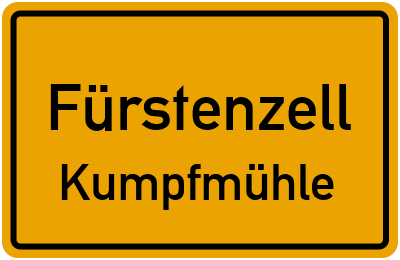 Ortsschild Fürstenzell Kumpfmühle