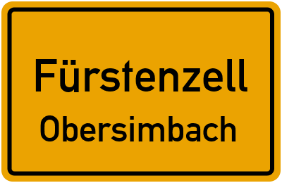 Ortsschild Fürstenzell Obersimbach