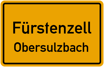 Straßenverzeichnis Fürstenzell Obersulzbach