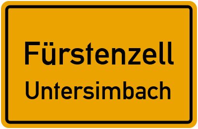 Ortsschild Fürstenzell Untersimbach
