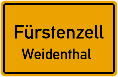 Ortsschild Fürstenzell Weidenthal