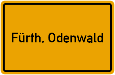 Ortsschild von Gemeinde Fürth, Odenwald in Hessen
