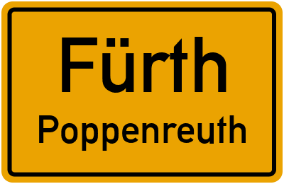 Ortsschild Fürth Poppenreuth