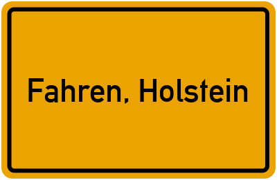Ortsschild von Gemeinde Fahren, Holstein in Schleswig-Holstein