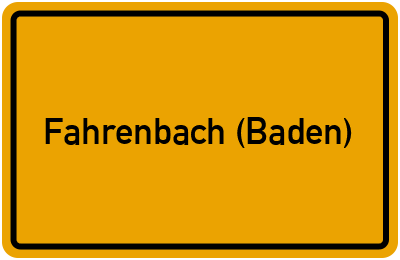 Ortsschild von Gemeinde Fahrenbach (Baden) in Baden-Württemberg