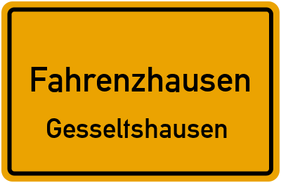 Ortsschild Fahrenzhausen Gesseltshausen