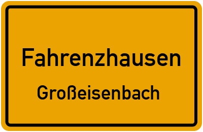 Straßenverzeichnis Fahrenzhausen Großeisenbach