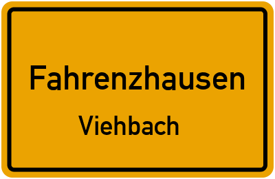 Ortsschild Fahrenzhausen Viehbach