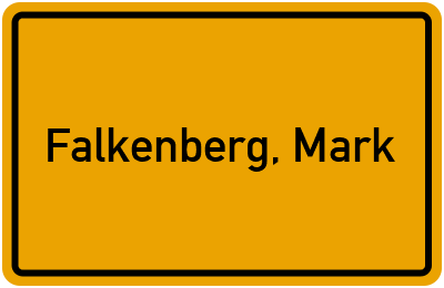 Ortsschild von Gemeinde Falkenberg, Mark in Brandenburg
