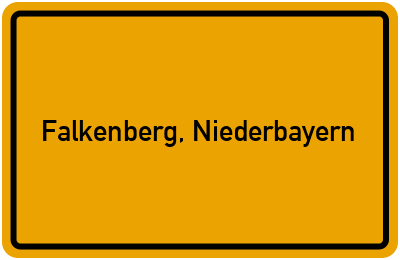 Ortsschild von Gemeinde Falkenberg, Niederbayern in Bayern
