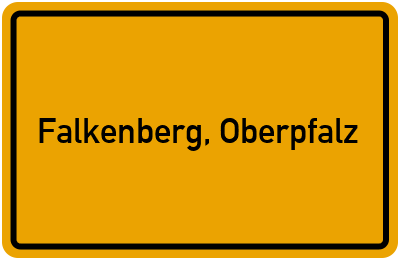 Ortsschild von Markt Falkenberg, Oberpfalz in Bayern