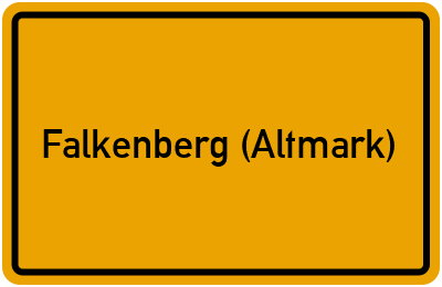Ortsschild von Gemeinde Falkenberg (Altmark) in Sachsen-Anhalt