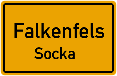 Ortsschild Falkenfels Socka