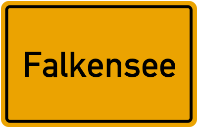 Ortsschild von Stadt Falkensee in Brandenburg
