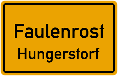 Straßenverzeichnis Faulenrost Hungerstorf