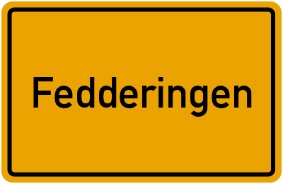 Ortsschild von Gemeinde Fedderingen in Schleswig-Holstein